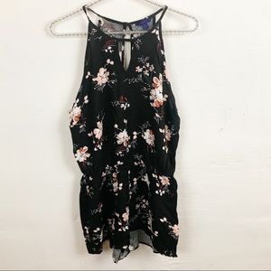 Aeropostale l Black Floral Shorts Romper